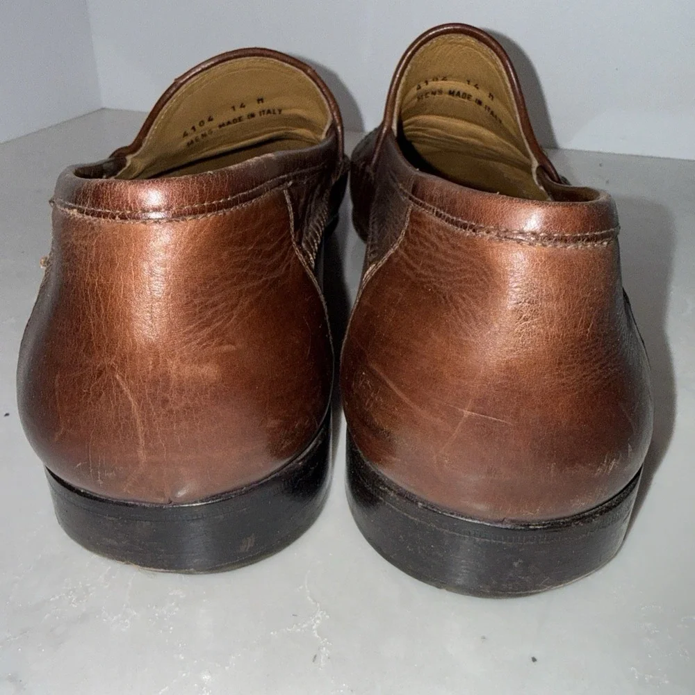 Nordstrom Brown Leather Tassel Loafers, Italy, , Size 14 D EXCELLENT